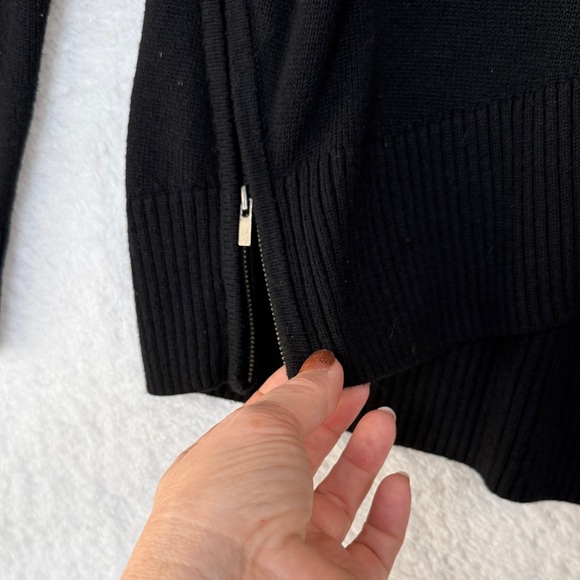 Sweaters - Banana Republic Soft Wool Blend Black Open Front Cardigan with side zippers L